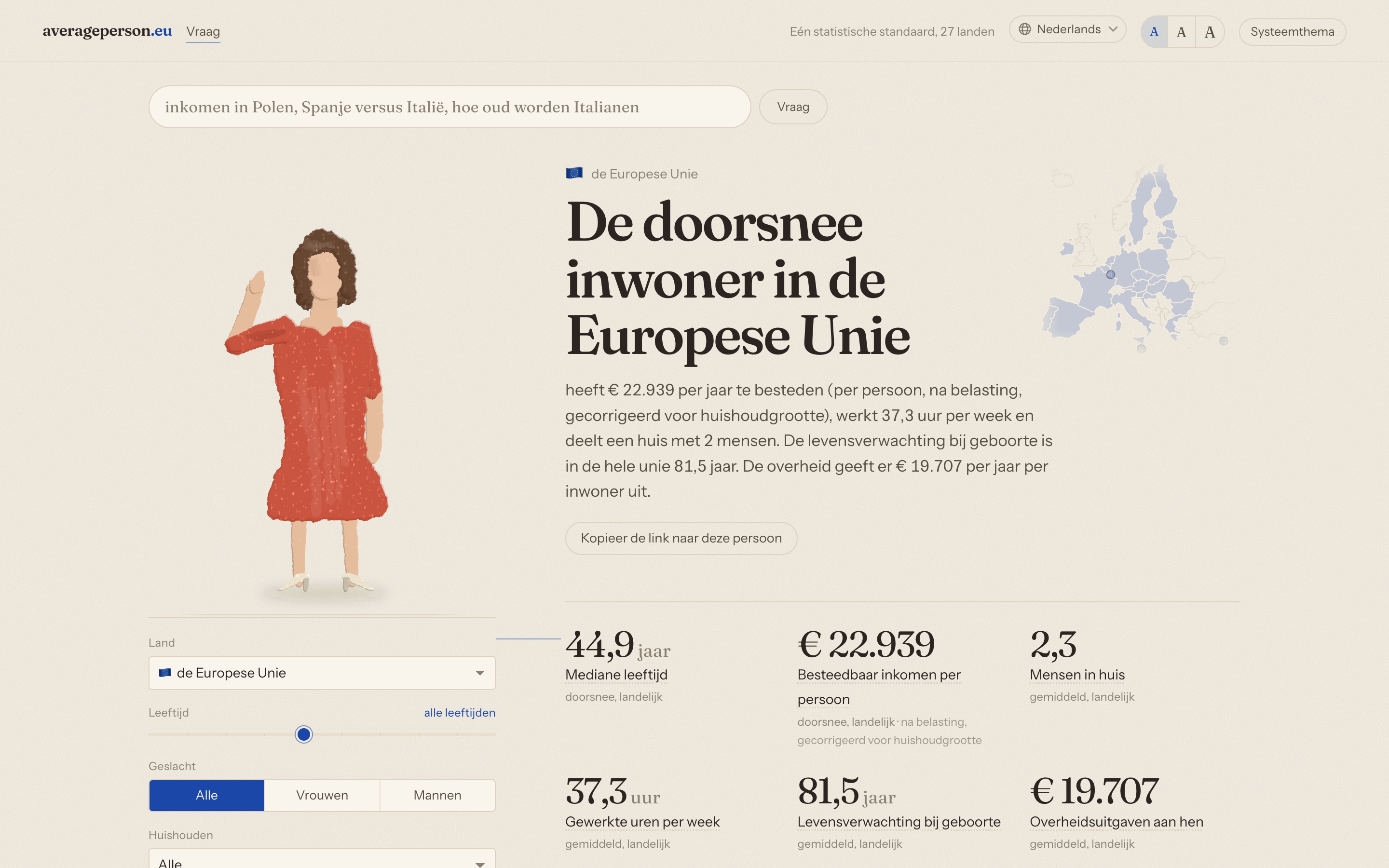 Screenshot van averageperson.eu